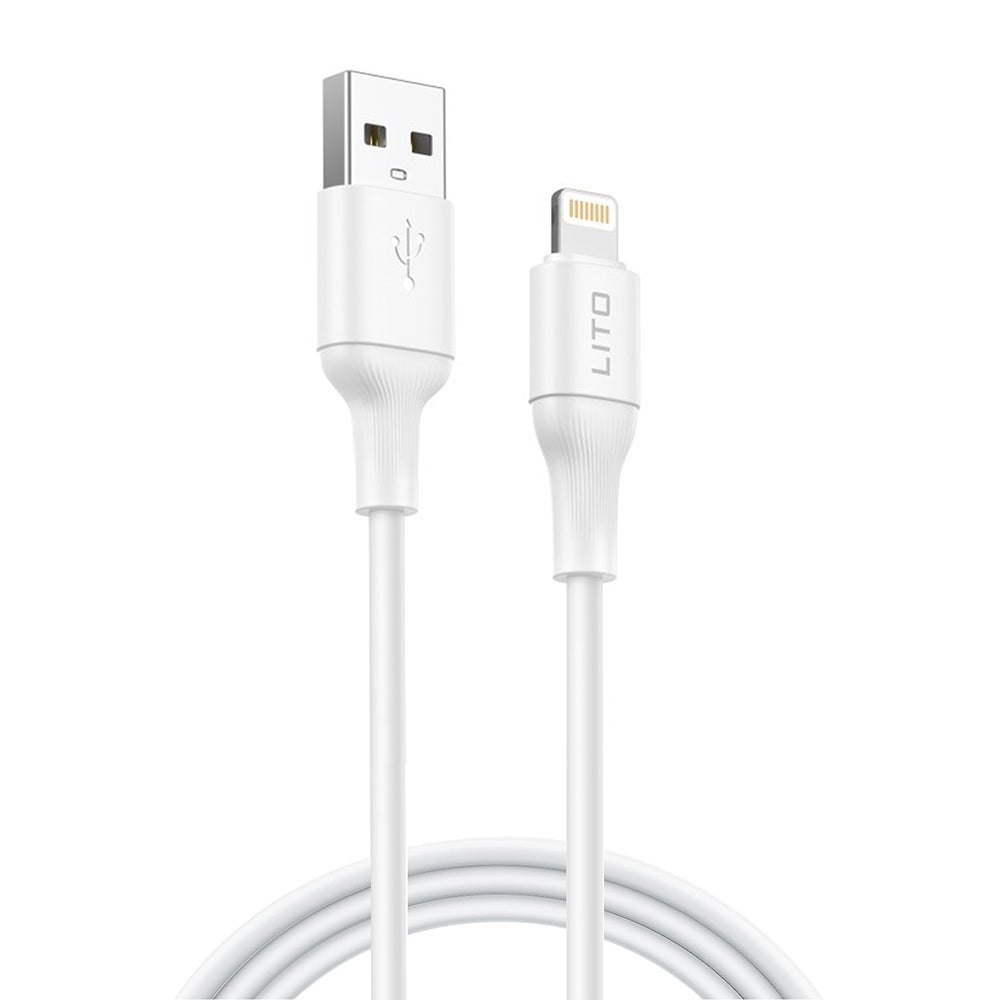 Dátový a nabíjací kábel USB-A - Lightning Lito LD06L, 18W, 1m, Biela