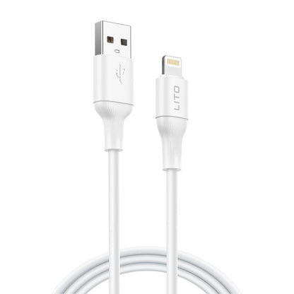 Dátový a nabíjací kábel USB-A - Lightning Lito LD06L, 18W, 1m, Biela