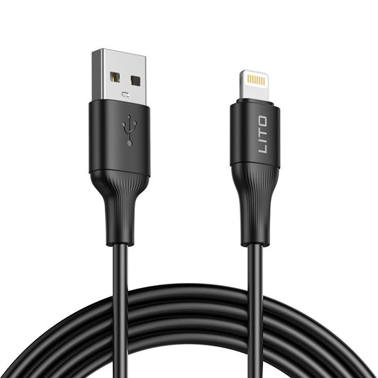 Dátový a nabíjací kábel USB-A - Lightning Lito LD06L, 18W, 1m, čierny