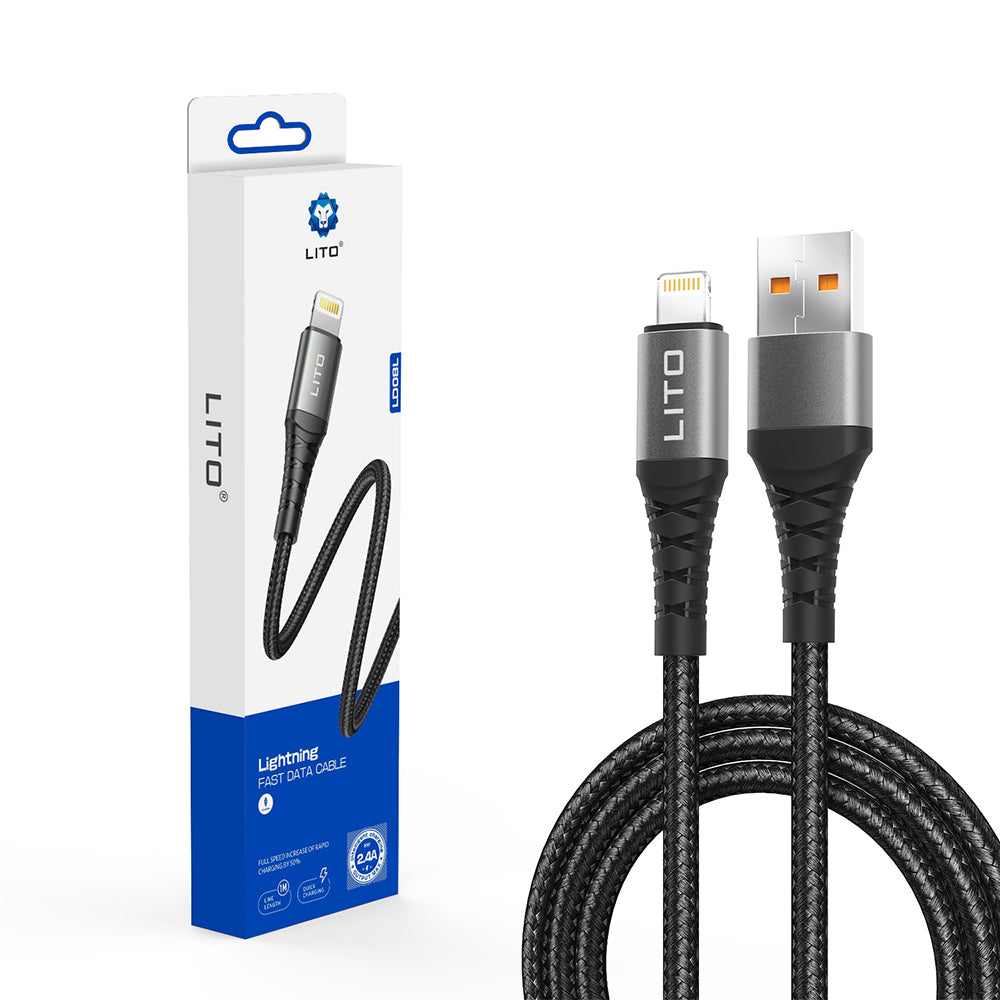 Dátový a nabíjací kábel USB-A - Lightning Lito LD08L, 18W, 1m, čierny