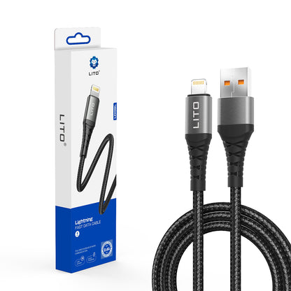 Dátový a nabíjací kábel USB-A - Lightning Lito LD08L, 18W, 1m, čierny