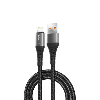 Dátový a nabíjací kábel USB-A - Lightning Lito LD08L, 18W, 1m, čierny
