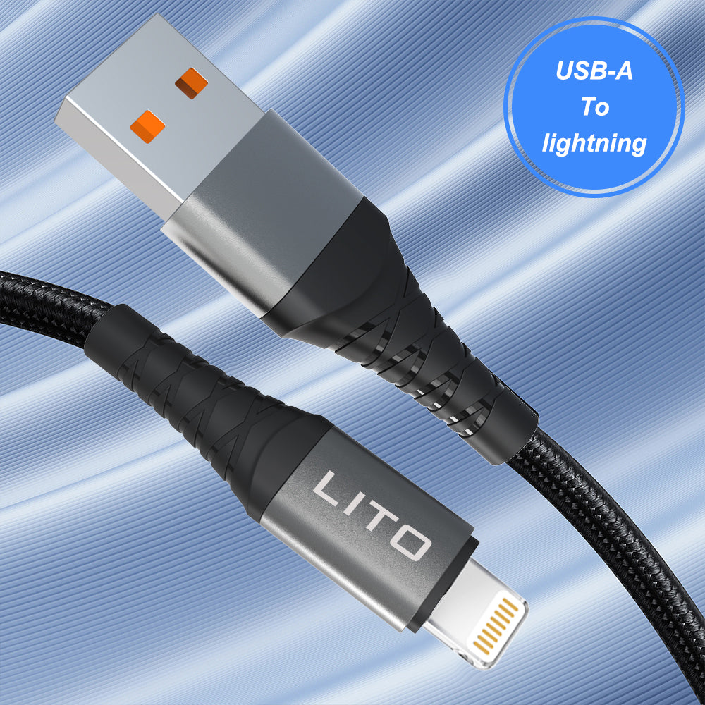 Dátový a nabíjací kábel USB-A - Lightning Lito LD08L, 18W, 1m, čierny