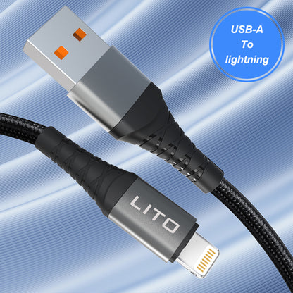 Dátový a nabíjací kábel USB-A - Lightning Lito LD08L, 18W, 1m, čierny