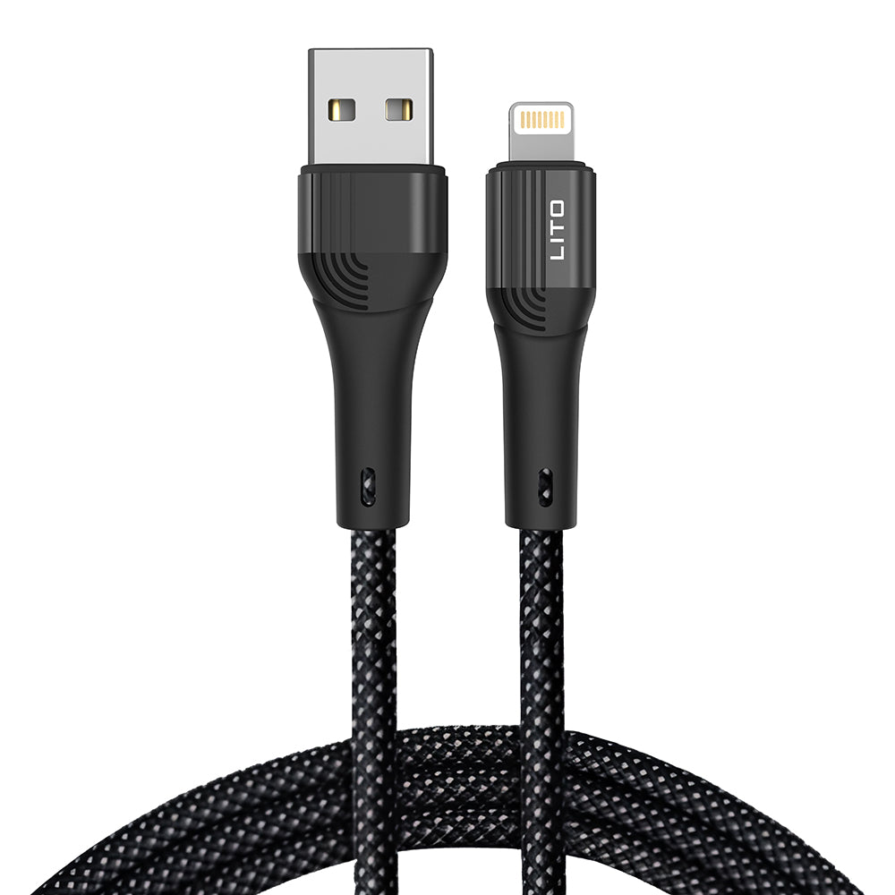 USB-A to Lightning Data and Charging Cable Lito LD14, 18W, 1m, Black