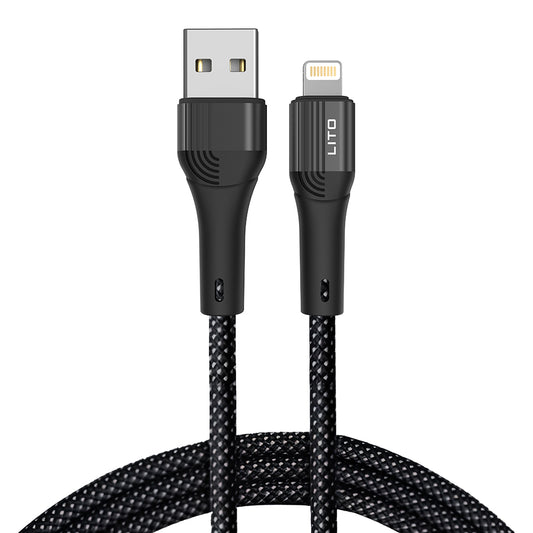 Dátový a nabíjací kábel USB-A - Lightning Lito LD14, 18W, 1m, čierny