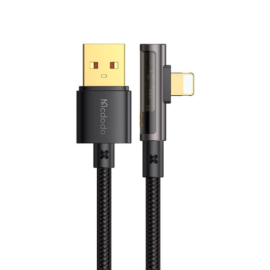 Dátový a nabíjací kábel USB-A - Lightning McDodo CA-3510 Angled, 18W, 1.2m, čierny