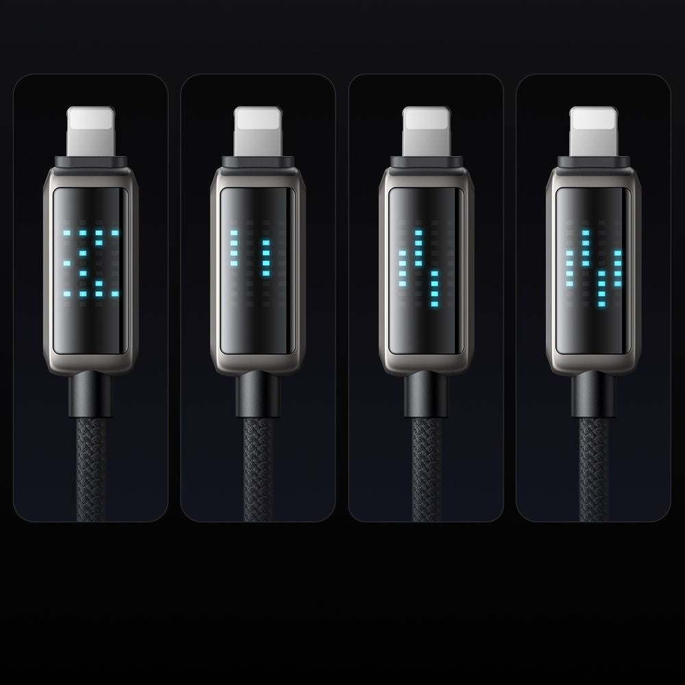 Dátový a nabíjací kábel USB-A - Lightning McDodo CA-5250 Display, 18W, 1.2m, čierny