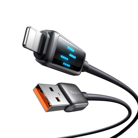 Dátový a nabíjací kábel USB-A - Lightning McDodo CA-5250 Display, 18W, 1.2m, čierny