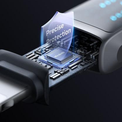 Dátový a nabíjací kábel USB-A - Lightning McDodo CA-5250 Display, 18W, 1.2m, čierny