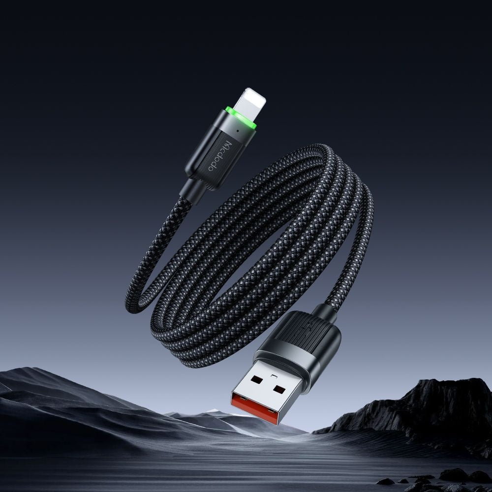 Dátový a nabíjací kábel USB-A - Lightning McDodo CA-6000 Self Winding, 18W, 1.2m, čierny