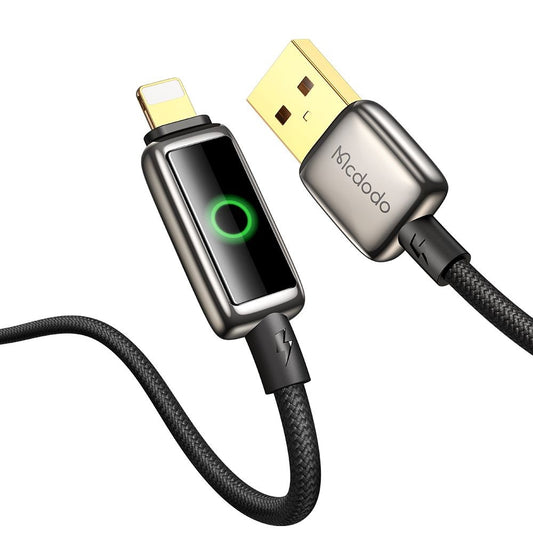 Dátový a nabíjací kábel USB-A - Lightning McDodo CA-6590 Auto Power Off, 18W, 1.2m, čierny