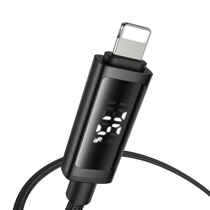 Dátový a nabíjací kábel USB-A - Lightning McDodo CA-7970 Display, 18W, 1.2m, čierny