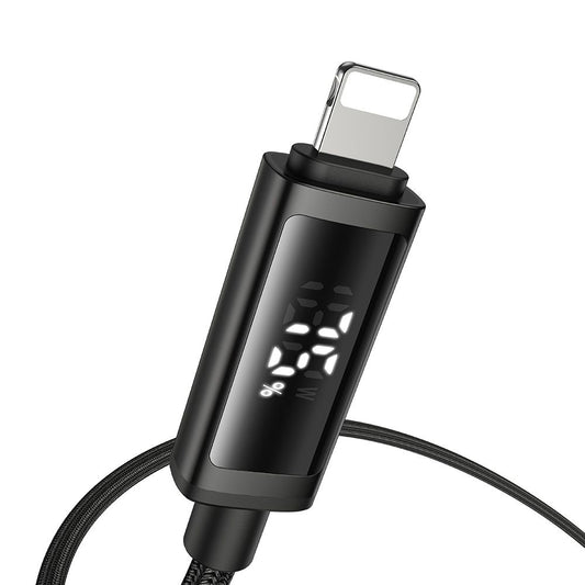 Dátový a nabíjací kábel USB-A - Lightning McDodo CA-7970 Display, 18W, 1.2m, čierny