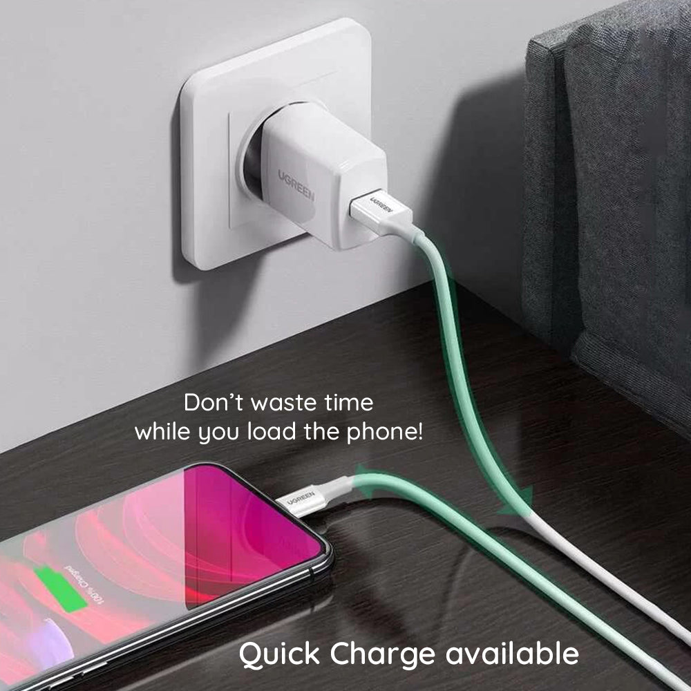 Dátový a nabíjací kábel USB-A - Lightning UGREEN 80823, 18W, 2m, čierny