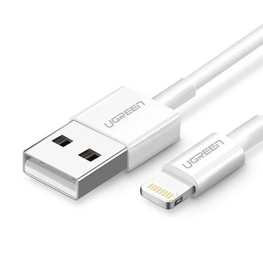 Dátový a nabíjací kábel USB-A - Lightning UGREEN US155 (20728), 18W, 1m, Biela