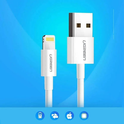 USB-A to Lightning Data and Charging Cable UGREEN US155 (20728), 18W, 1m, White