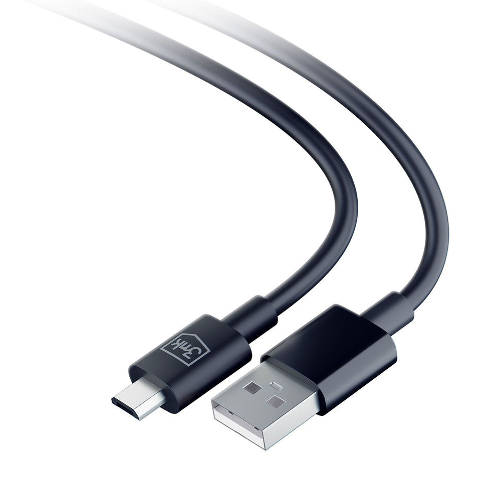 USB-A to microUSB Data and Charging Cable 3MK Hyper, 18W, 1.2m, Black