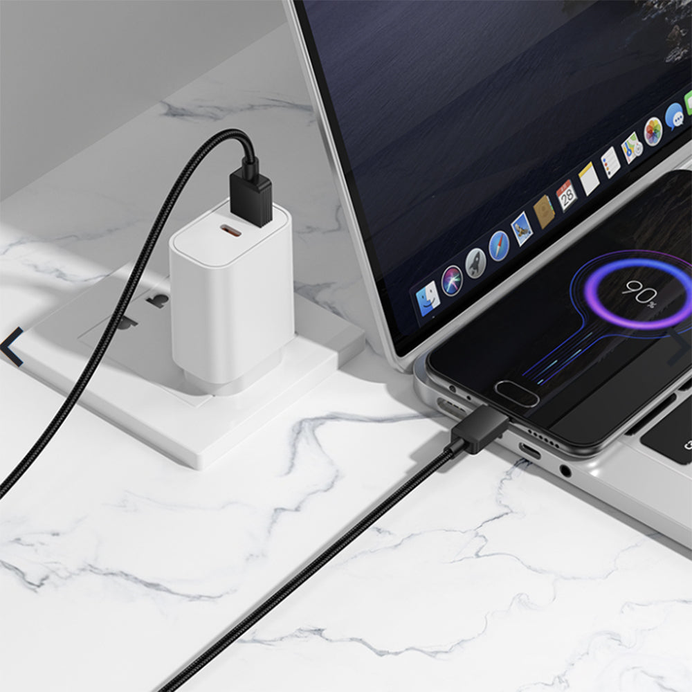 Dátový a nabíjací kábel USB-A - microUSB Borofone BX120 Placer, 18W, 1m, čierny