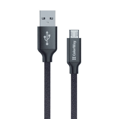 Dátový a nabíjací kábel USB-A - microUSB ColorWay CW-CBUM002, 18W, 1m, čierny