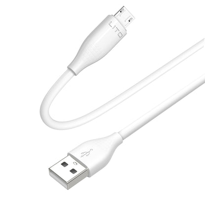 Dátový a nabíjací kábel USB-A - microUSB Lito LD03V, 18W, 1m, Biela