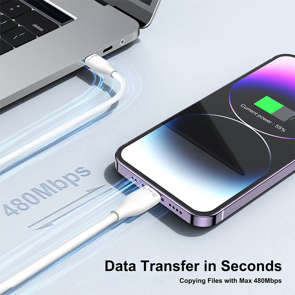 Dátový a nabíjací kábel USB-A - microUSB Lito LD03V, 18W, 1m, Biela