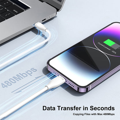 Dátový a nabíjací kábel USB-A - microUSB Lito LD03V, 18W, 1m, Biela