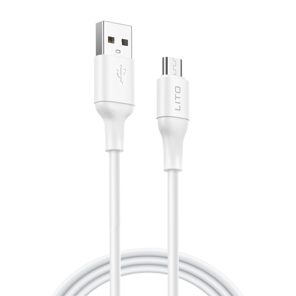 USB-A to microUSB Data and Charging Cable Lito LD06V, 18W, 1m, White
