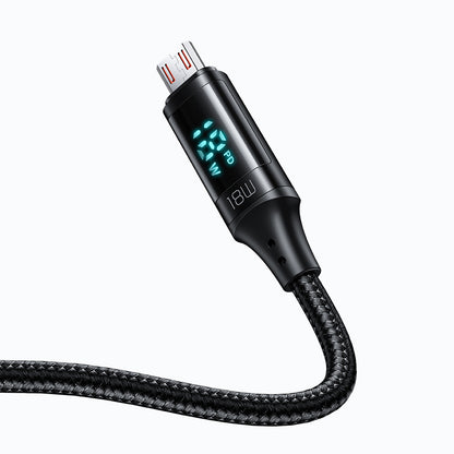 USB-A to microUSB Data and Charging Cable McDodo CA-1070 Display, 18W, 1.2m, Black