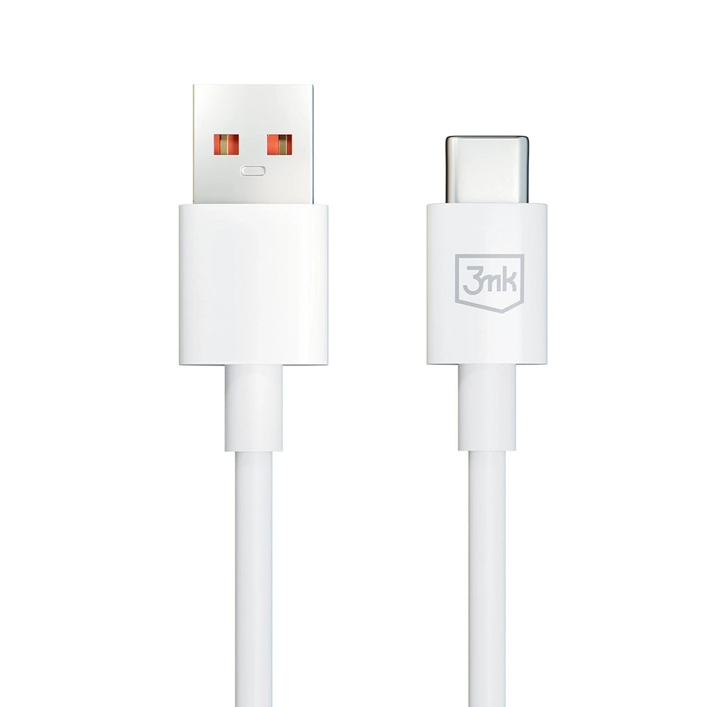 USB-A to USB-C Data and Charging Cable 3MK Hyper, 60W, 1.2m, White
