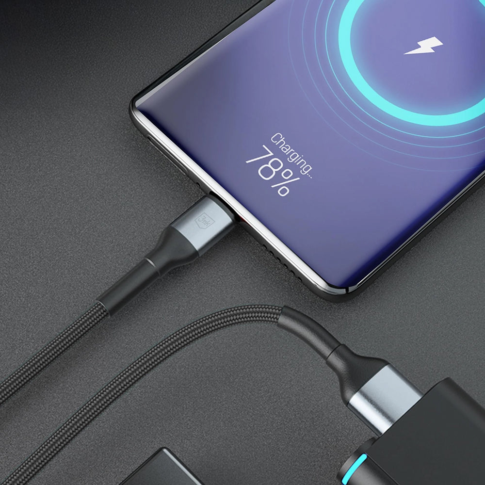 Dátový a nabíjací kábel USB-A - USB-C 3MK Hyper N 18, 18W, 1m, čierny