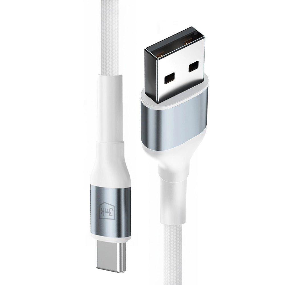 Dátový a nabíjací kábel USB-A - USB-C 3MK Hyper N, 18W, 1m, Biela