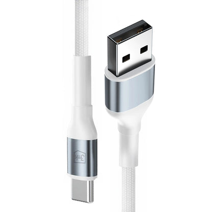 Dátový a nabíjací kábel USB-A - USB-C 3MK Hyper N, 18W, 1m, Biela