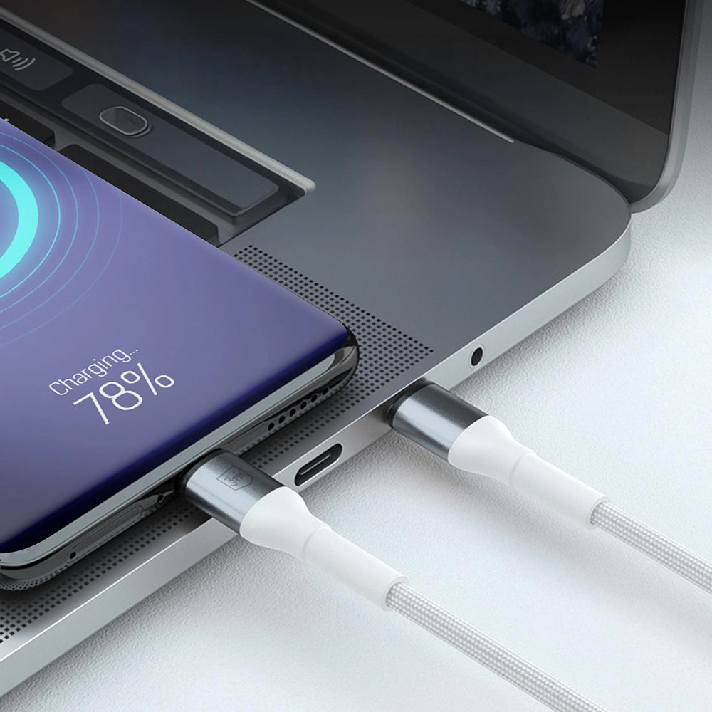 Dátový a nabíjací kábel USB-A - USB-C 3MK Hyper N, 18W, 1m, Biela