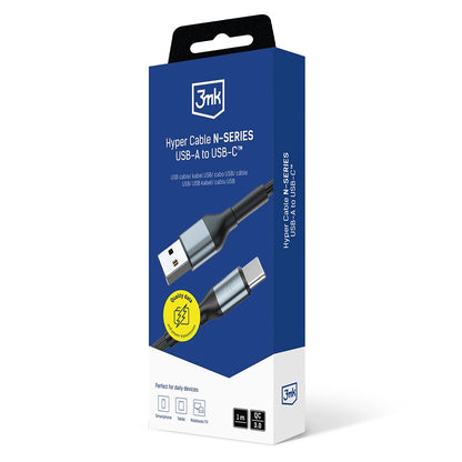 Dátový a nabíjací kábel USB-A - USB-C 3MK Hyper N, 18W, 1m, čierny