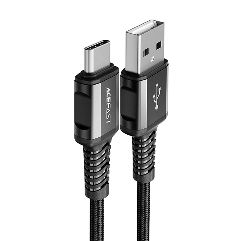 USB-A to USB-C Data and Charging Cable Acefast C1-04, 18W, 1.2m, Black