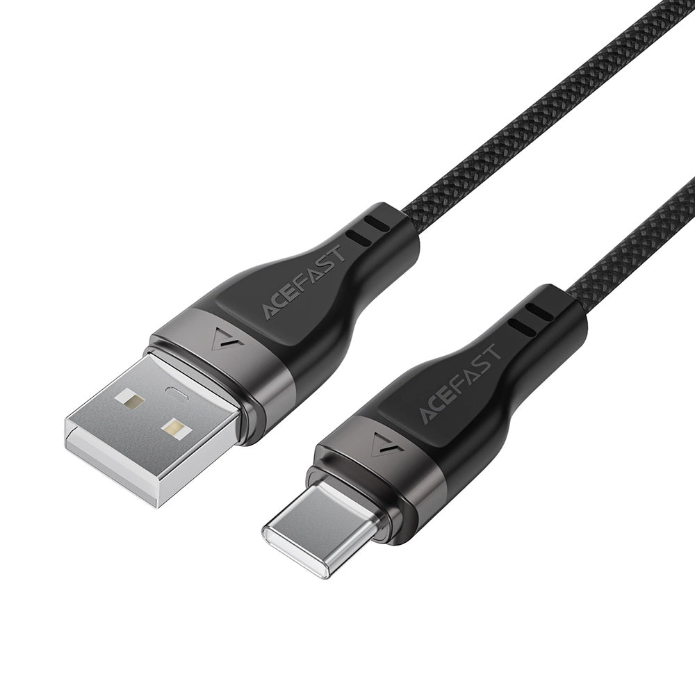 USB-A to USB-C Data and Charging Cable Acefast C11-04, 18W, 1.2m, Black