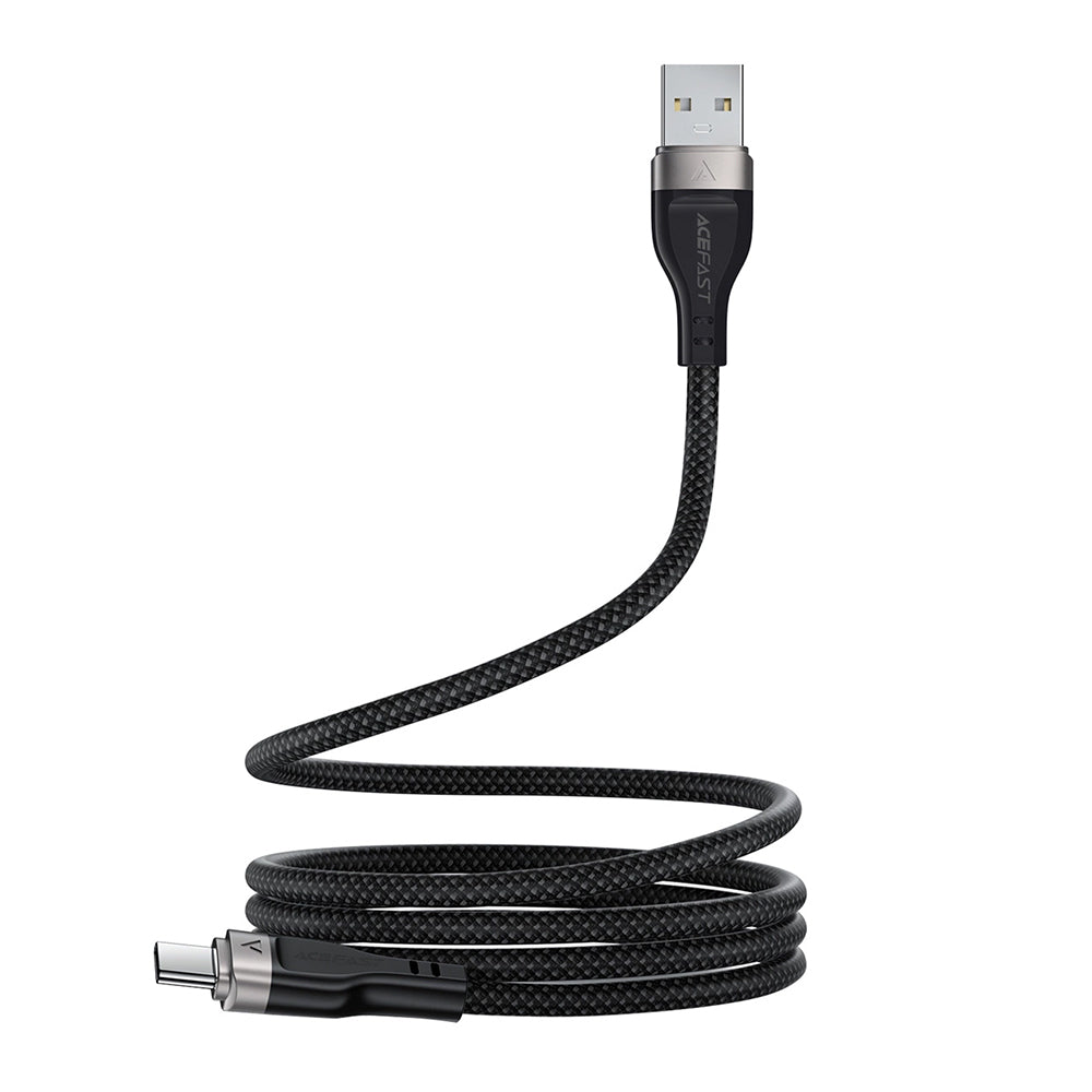 USB-A to USB-C Data and Charging Cable Acefast C11-04, 18W, 1.2m, Black