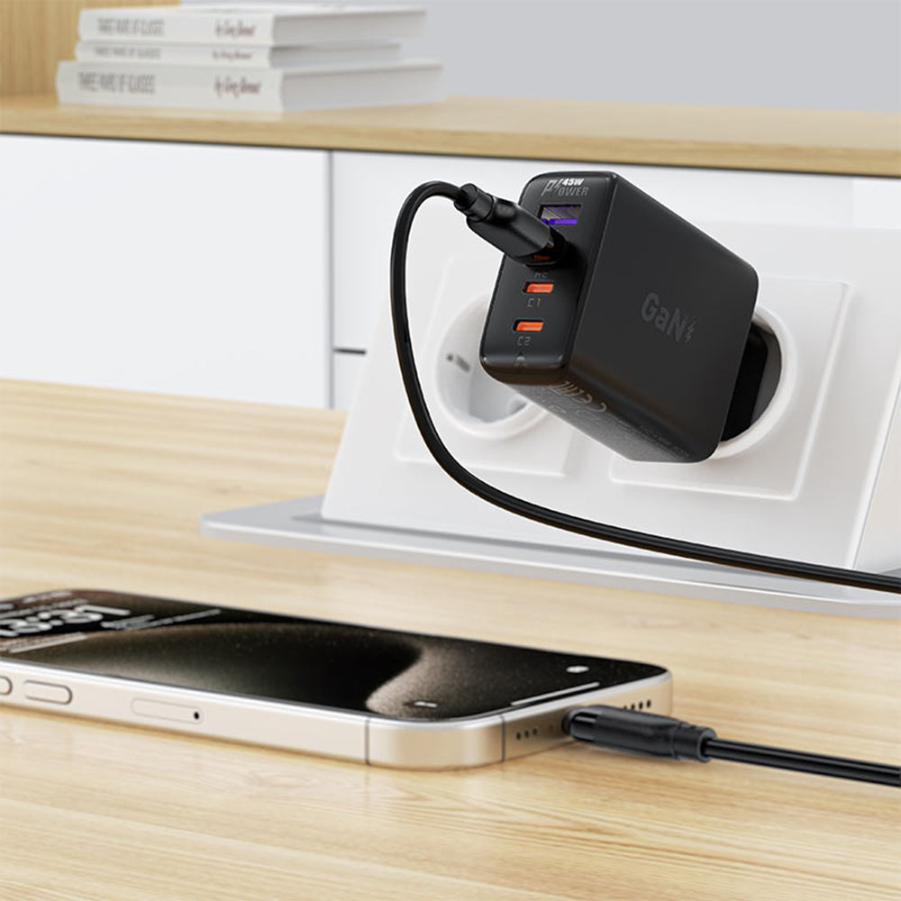 Dátový a nabíjací kábel USB-A - USB-C Acefast C16-04, 18W, 1.2m, čierny