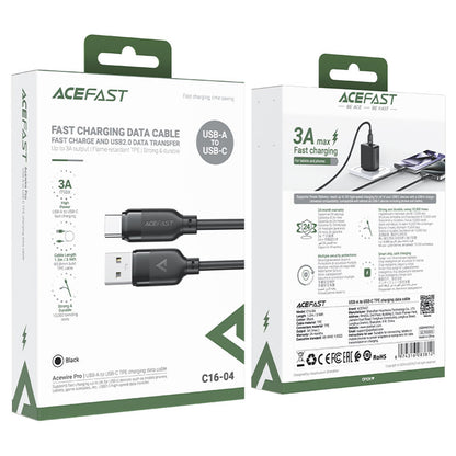 Dátový a nabíjací kábel USB-A - USB-C Acefast C16-04, 18W, 1.2m, čierny