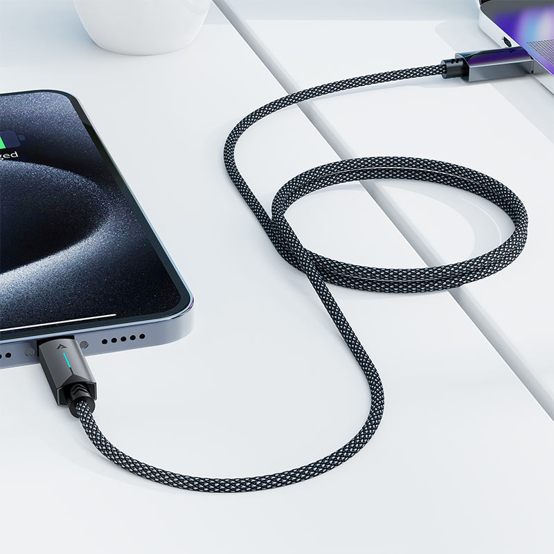 USB-A to USB-C Acefast C19-04 Data and Charging Cable, 18W, 1.2m, Black