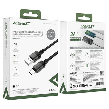 Dátový a nabíjací kábel USB-A - USB-C Acefast C9-04, 18W, 1.2m, čierny