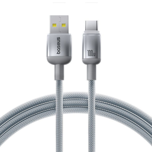 Dátový a nabíjací kábel USB-A - USB-C Baseus Discolor, 100W, 1m, Strieborný E0420803