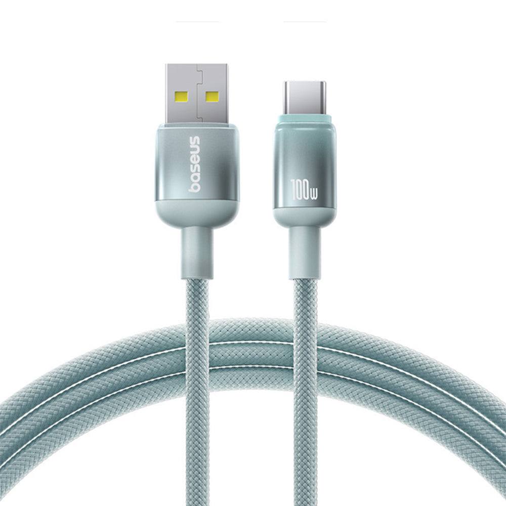 Dátový a nabíjací kábel USB-A - USB-C Baseus Discolor, 100W, 2m, Modro Zelený E0418500