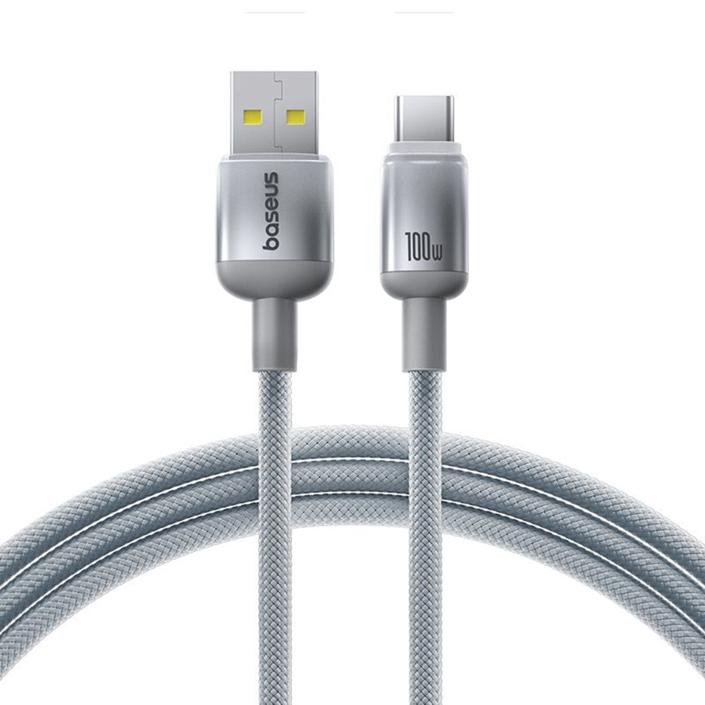 Dátový a nabíjací kábel USB-A - USB-C Baseus Discolor, 100W, 2m, Strieborný E0420700