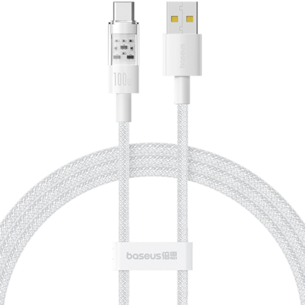 Dátový a nabíjací kábel USB-A - USB-C Baseus Gem, 100W, 1m, Biela P10373002211-00