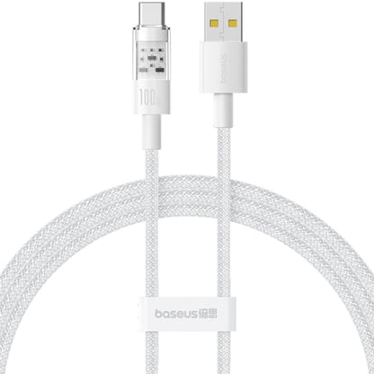 Dátový a nabíjací kábel USB-A - USB-C Baseus Gem, 100W, 1m, Biela P10373002211-00