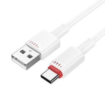 Dátový a nabíjací kábel USB-A - USB-C Borofone BX110 Beneficio, 18W, 1m, Biela