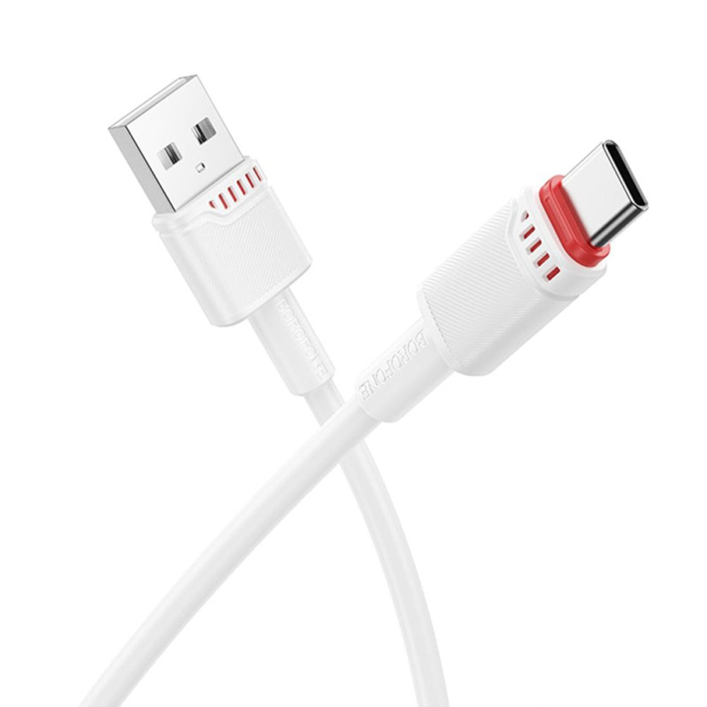Dátový a nabíjací kábel USB-A - USB-C Borofone BX110 Beneficio, 18W, 1m, Biela