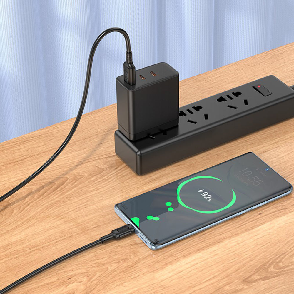 Dátový a nabíjací kábel USB-A - USB-C Borofone BX111 Feliz, 20W, 1m, čierny